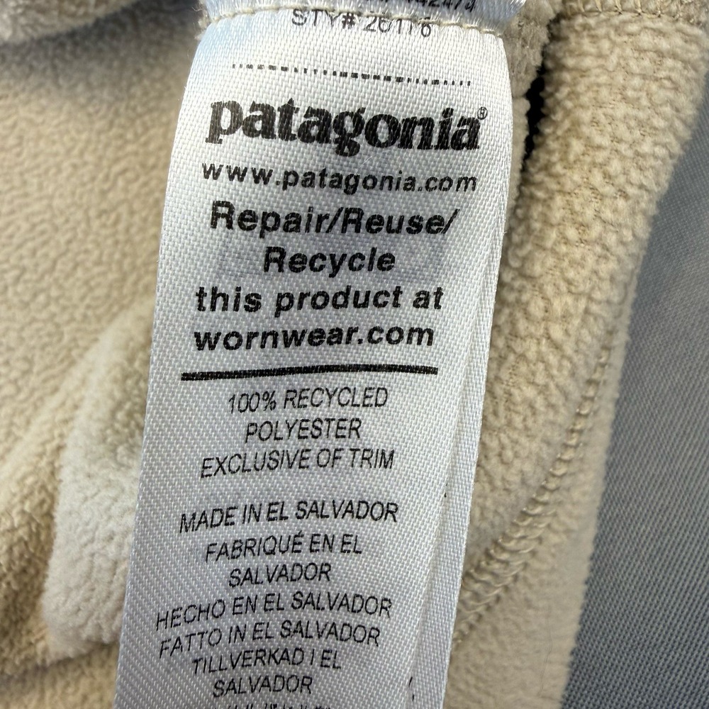 Patagonia Micro D Fleece 1/4 Zip Pullover Sweater Tan Women's Size M - Picture 9 of 9